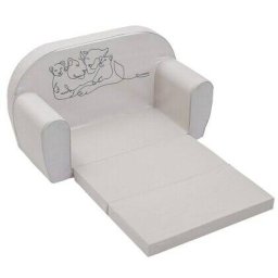 Canapea Extensibila New Baby Din Spuma Husa Din Bumbac Certificat Oeko-Tex Standard 100 42x78x35cm 9 luni-5ani Gri