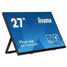 Monitor Iiyama PS LED 27inch T2755QSC-B1 QHD 2560 x 1440 HDMI DIsplayPort Boxe Touchscreen Negru