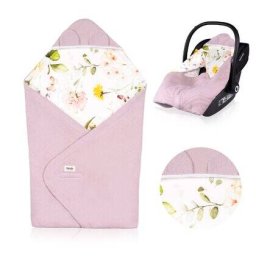 Paturica De Infasat Lionelo Pentru Scoica Auto Carucior Si Landou Inchidere Arici Velcro 90x90cm Bumbac 12-18luni Roz