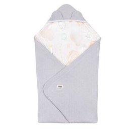 Paturica De Infasat Lionelo Pentru Scoica Auto Carucior Si Landou Inchidere Arici Velcro 90x90cm Bumbac 12-18luni Gri