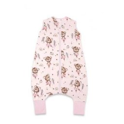 Sac De Dormit MimiNu Cu Picioruse De Iarna Din Bumbac Certificat Oeko Tex Standard 100 Cu Fermoar Pe Mijloc 87cm 3luni-2.5ani Design Balerina Roz