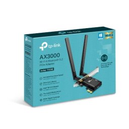 Placa de Retea Wireless TP-Link Archer TX55E AX3000 Dual Band 2.4GHz / 5GHz 3000Mbps Bluetooth 5.2 2 Antene Externe Negru