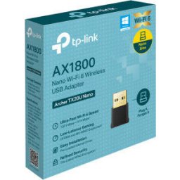 Adaptor Wireless TP-Link AX1800 Nano Wi-Fi 6 Extern 2.4GHz / 5GHz Port USB 2.0 1800Mbps Negru