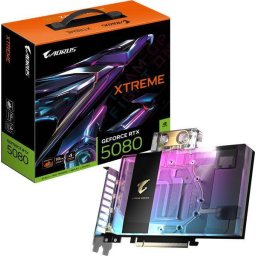 Placa video Gigabyte Gigabyte Aorus GeForce RTX 5080 Xtreme Waterforce WB 16G, 16384 MB GDDR7
