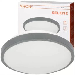 Plafoniera Virone SELENE CL/2XE27-10MV/G Diametru 30.5CM Senzor de Miscare 2xE27 Max. 2x60W IP54 IK07 Metal/Plastic Gri/Alb