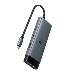 Hub Extern 6in1 TP-Link UH6120C 2x USB 3.0 + 1x USB-C PD + 1x USB-C + 1x HDMI +1x RJ-45 Gigabit Conectare prin USB Type-C Cablu 10CM Gri