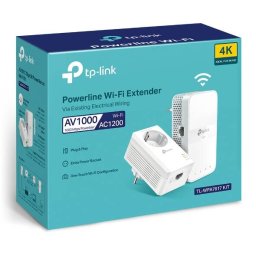 Kit Powerline Wi-Fi Extender TP-Link TL-WPA7617 AV1000 Adaptor + Amplificator AC1200 Dual Band Gigabit Ethernet Port Alb