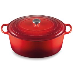 Oala Ovala cu Capac Le Creuset Signature Collection 40CM Fonta Emailata Cherry Red