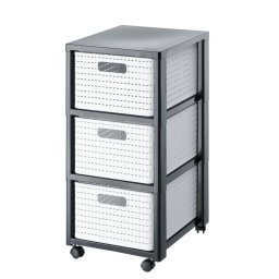 Dulap cu 3 Sertare Rotho Country 71.2 x 32.5 x 37.5CM Plastic Gri/Alb