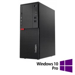 Sistem desktop Lenovo Refurbished M710T Intel Core i3-6100 8GB 500GB HDD Windows 10 Pro Black