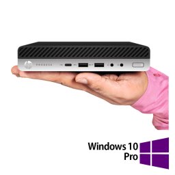 Mini PC HP Refurbished EliteDesk 800 G3 Intel Core i7-7700T 8GB 256GB SSD Windows 10 Pro Black