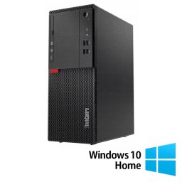 Sistem desktop Lenovo Refurbished M710T Intel Core i3-6100 8GB 500GB HDD Windows 10 Home Black