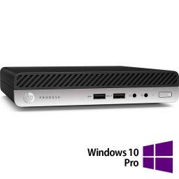 Mini PC HP ProDesk 400 G4 Intel Core i3-8100T 8GB 256GB SSD Windows 10 Pro Black