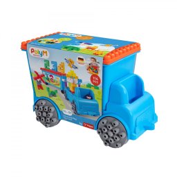 Set de Constructie HAPE Camion cu Remorca 114 piese +18 luni