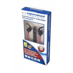 Casti Bluetooth Esperanza Magnetic Metal EH186 Negru/Rosu