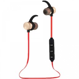 Casti Bluetooth Esperanza Magnetic Metal EH186 Rosu/Auriu/Negru