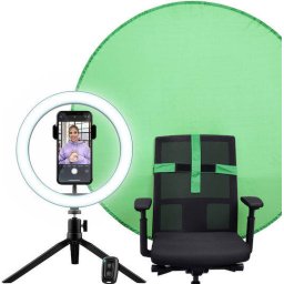 Streaming Kit Trust Maku 2-In-1 Lumina Inelara Trepied Cu Suport Negru