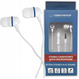 Casti Audio Esperanza EH191WB cu Microfon Alb/Albastru