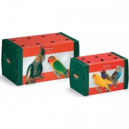Cutie de Transport Mica Padovan pentru Pasari si Animale Mici Carton Verde/Rosu