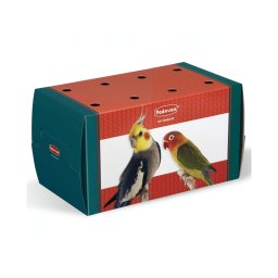 Cutie de Transport Mare Padovan pentru Pasari si Animale Mici Carton Verde/Rosu