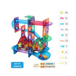Set De Constructie Mideer Magnetic Marble Run 100 Piese Multicolor 3 Ani+