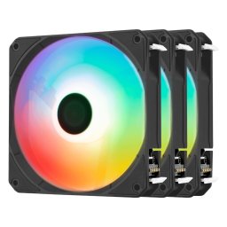 Set 3 Ventilatoare Aerocool Link 3-Pack 120MM Iluminare aRGB Negru