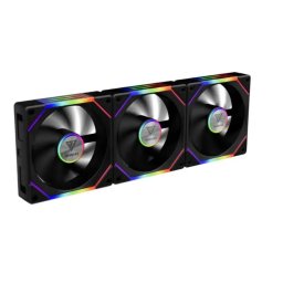 Set 3 Ventilatoare Gamdias Aeolus P2 1203 120MM Iluminare aRGB Negru