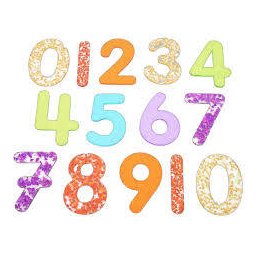 Set 14 Numere Translucide TickIT Glitter Pentru Tablete Si Mese Luminoase Multicolor