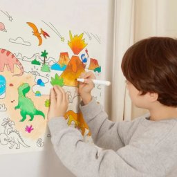 Rola Hartie Desene De Colorat Mideer Tematica Dinozauri 4m Lungime Cu Adeziv