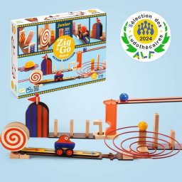 Set de Constructie Djeco Trasee Zig & Go Junior 51 Piese din Lemn 5 Ani+ Multicolor