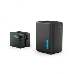 Accesorii Camera Video Actiune Gopro Incarcator Dublu + 2 Acumulatori Enduro1900mAh pentru GoPro H13B Port USB Indicator LED Negru