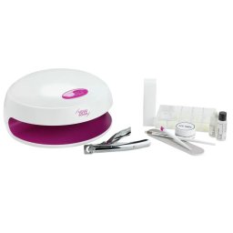 Kit Lampa UV Rio Beauty UVLP5 15W cu Gel UV si Accesorii Alb/Roz