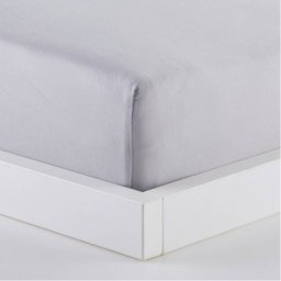 Cearceaf Pat cu Elastic home&you SATEEN 160x200CM Bumbac Gri Deschis