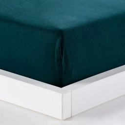Cearceaf Pat cu Elastic home&you SATEEN 90x200CM Bumbac Verde Inchis
