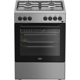 Aragaz Mixt Beko FBSE62120XD 4 Arzatoare pe Gaz Aprindere Buton Cuptor Electric 66L Grill Curatare cu Abur SteamShine Iluminare Cuptor Clasa A Inox