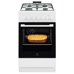 Aragaz Mixt Electrolux LKK520032W 4 Arzatoare Gaz Siguranta Plita Aprindere Integrata Cuptor Electric 57L SteamBake AirFry Timer Grill Electric Clasa A 50CM Alb