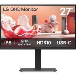 Monitor LED LG 27BA75QB-B 27 inch QHD IPS 5ms 100Hz Black