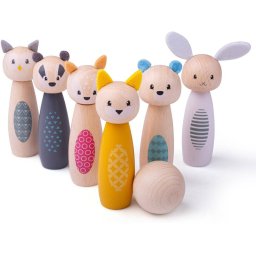 Set Popice BigJigs Toys 32010 - Animalute Vesele din Lemn 7 Piese 2 Ani+ Multicolor