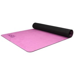 Saltea Yoga Iggy Cauciuc Natural Acoperit cu Suede (Microfibra) 1830 x 680 x 4MM Roz/Negru
