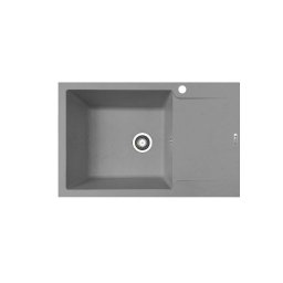 Chiuveta Bucatarie Pyramis Soft Compozit Magnifica Durothek 1B1D ST 1 Cuva 1 Picurator 79x50Cm Adancime 21Cm Orientare Stanga Gri