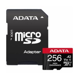 Card de Memorie ADATA microSDXC 256Gb Clasa 10 / UHS-1 U3 cu Adaptor Negru