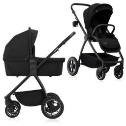 Carucior 2in1 Lionelo Meril Landou si Scaun cu Dimensiune XL Reversibil Sistem de Ventilatie 3D pana la 22 KG Negru
