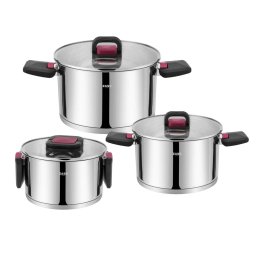 Set de Gatit Zass Gourmet ZG-SCS 04 din Inox cu Capac 6 Piese Argintiu