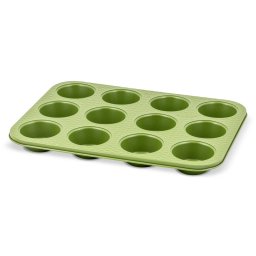 Tava de Copt Zass Gourmet ZG-BW 01 pentru 12 Briose Acoperire Antiaderenta Verde