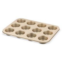 Tava de Copt Zass Gourmet ZG-BW 01 pentru 12 Briose ZASS Acoperire Antiaderenta Bronz