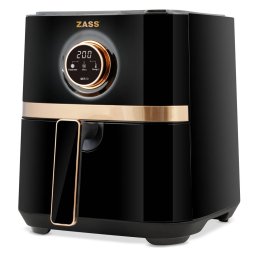 Friteuza cu Aer Cald Zass Rose Gold Edition ZAF 20 Capacitate 5L 8 Programe Presetate Timer 1450W Negru