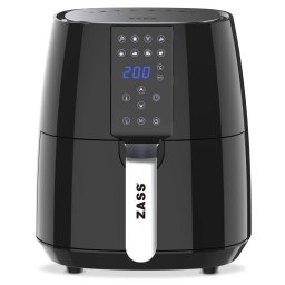 Friteuza cu Aer Cald Zass ZAF 03 Capacitate 3.8L 8 Programe Presetate Timer Control Digital 1450W Negru/Argintiu