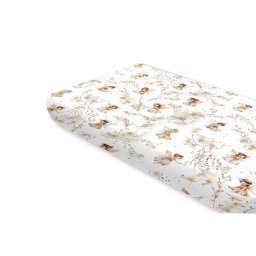 Cearceaf cu Elastic MimiNu Design Fairy pentru Pat 160x80CM din Bumbac Certificat Oeko Tex Standard 100 Alb/Bej
