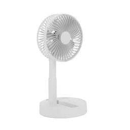 Ventilator de Birou Livoo DOM510W Mini Reincarcabil 4 Viteze Diametru 15cm Acumulator 1800mAh Autonomie 11h Baza Antiderapanta Alb