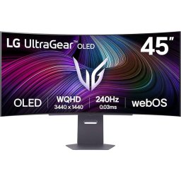 Monitor OLED Gaming Curbat LG UltraGear 45GX90SA-B 44.5 inch UWQHD 0.03ms 240Hz Black